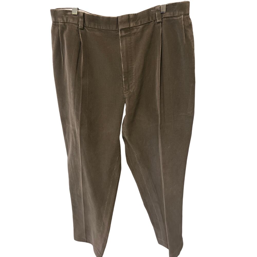 Lands' End Men's Vintage Brown Corduroy Pants Size 42 Office Casual Y2K 90s